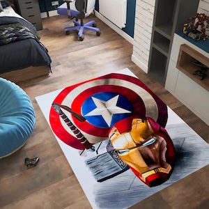 Ironman Rug,Captain America Rug,Thor Rug,Marvel Rug,Avengers Rug,Boys Room Rug,Gift for Him,Custom Rugs,Area Rugs,Personalized Gift for Kids
