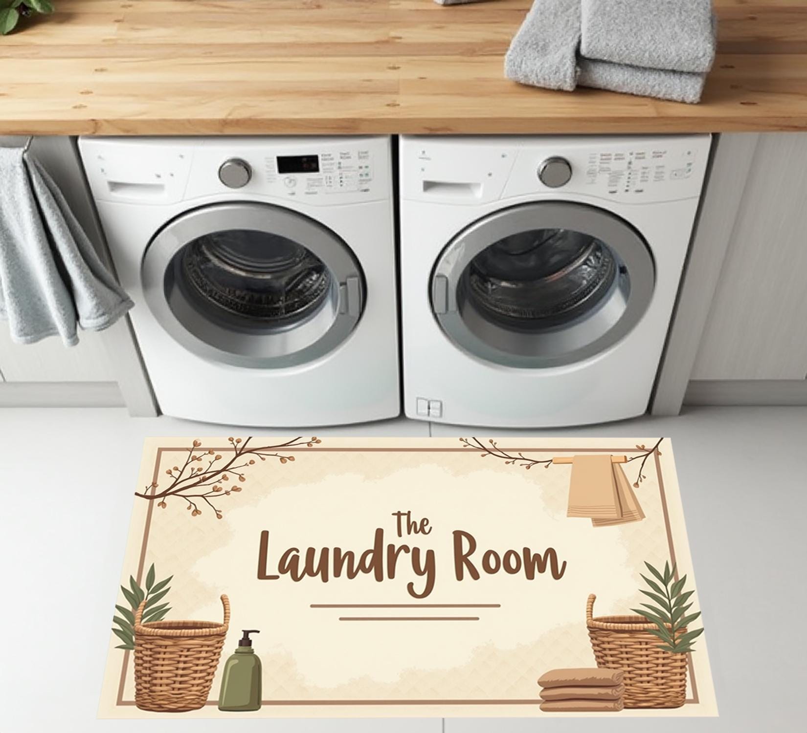 Rustic Laundry Room Rugs Farmhouse Laundry Room Rug: Vintage Style, Non-slip Washable Carpet - Etsy