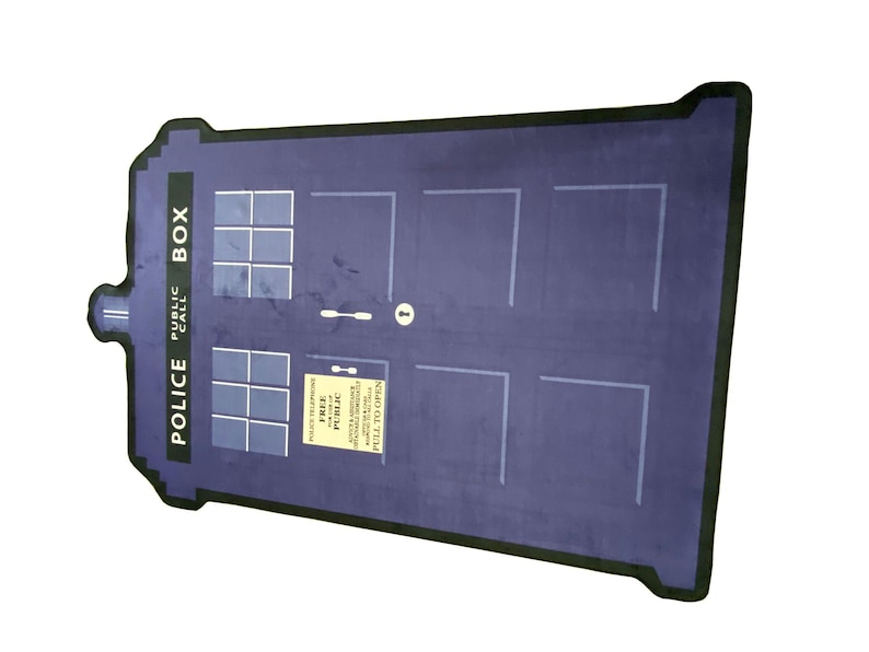 TARDIS Police Box Rug: Modern Shaped Area Rug - Etsy