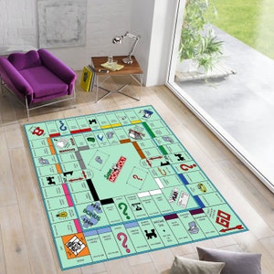 Monopoly Rug,Game Board Rug,Gamer Rug,Rugs for Living Room,Rugs for Bedroom,Custom Rugs,Area Rugs,Gift for Boyfriend,Personalized Gift,Gifts