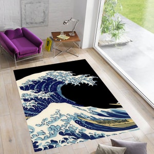 Big Wave Rug,Wave Rug,Great Wave Rug,Japanese Rug,Rugs for Living Room,Rugs for Bedroom,Custom Rugs,Area Rugs,Modern Rugs,Popular Rugs