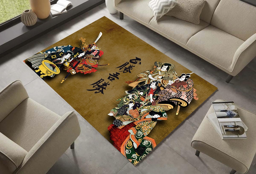 Japanese Art Area Rug: Traditional Ukiyo-e Style - Etsy