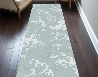 Alfombra Ola Japonesa, Alfombra Ola Grande, Alfombras de Pasillo, Alfombra de Entrada, Alfombra Larga, Alfombra de Pasillo, Alfombras de Pasillo Estéticas, Alfombra Personalizada, Alfombras de Área