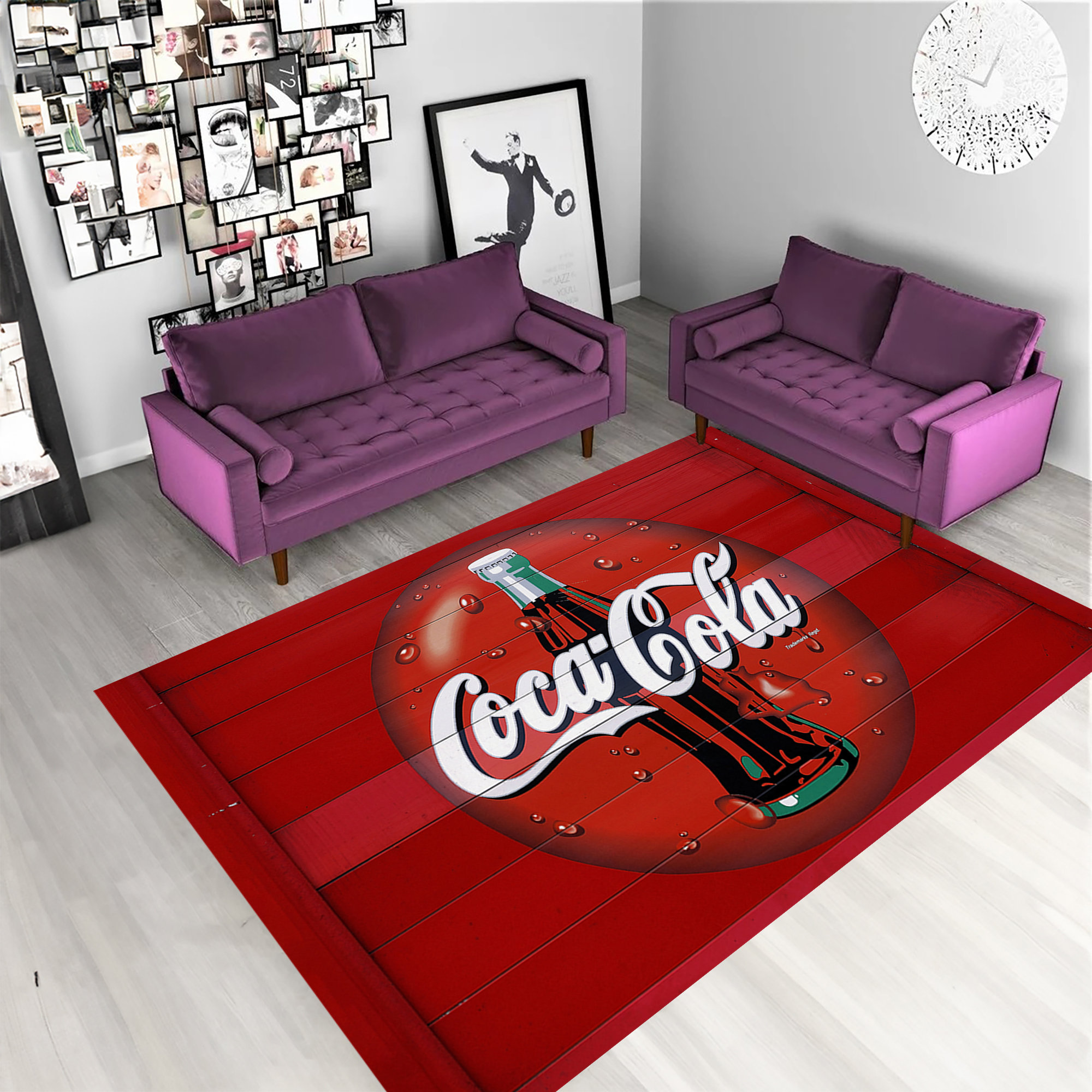 【激レア】Coca-Cola ヴィンテージラグマット　コカコーラ　インテリア雑貨 激レア】Coca-Cola ヴィンテージラグマット コカコーラ