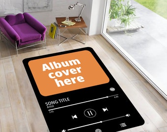 Gepersonaliseerde albumhoes vloerkleed: stijl app voor muziekstreaming