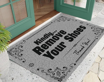 Remove Shoes Doormat,Doormat,Housewarming Gift,Welcome DoorMat,Personalized Custom Doormat,New Home Gift,Wedding Gift,Personalized Gift