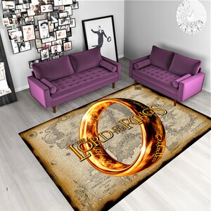 Rings Rug,Lord Of The Rings Rug,Tolkien Rug,LOTR Rug,Rugs for Living Room,Rugs for Bedroom,Custom Rugs,Area Rugs,Modern Rugs,Popular Rugs