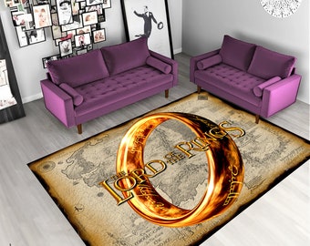 Rings Rug,Lord Of The Rings Rug,Tolkien Rug,LOTR Rug,Rugs for Living Room,Rugs for Bedroom,Custom Rugs,Area Rugs,Modern Rugs,Popular Rugs
