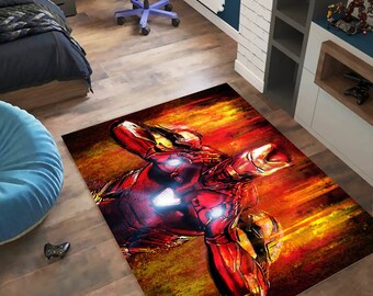 Iron Man Rug: Super Hero Kids Room Area Rug