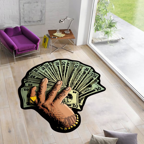 Money Rug,Dollar Rug,Hand Rug,Shaped Rug,Custom Shaped Rug,Rug for Living Room,Rugs for Bedroom,Custom Rugs,Area Rugs,Modern Rug,Popular Rug