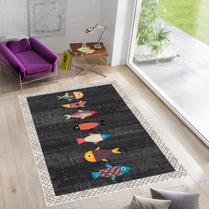 Fish Rug,Non Slip Washable Rug,Runner Rug,Hallway Rug,Fish Kitchen Carpet,Animal Rug,Custom Rugs,Area Rugs,Birthday Gifts,Personalized Gift