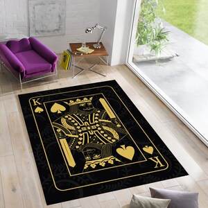 Alfombra King, Alfombra King of Spades, Alfombra Poker, Alfombras para sala, Alfombras para dormitorio, Alfombras personalizadas, Alfombras de área, Alfombras modernas, Alfombras populares, Alfombra antideslizante
