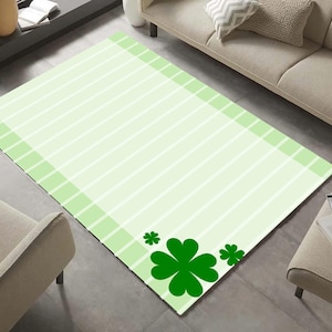 St Patrick’s Day, Lucky Clover, Shamrock Rug, Soft Area Rug, Cozy Rug, Modern Irish Design, Unique Gift Idea, St Patty’s Day, Home Styling