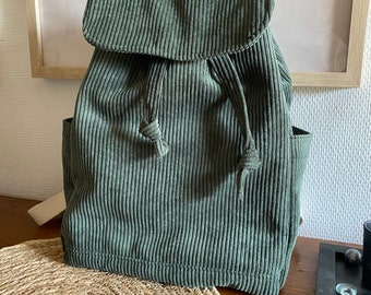 Sac à dos en velours côtelé