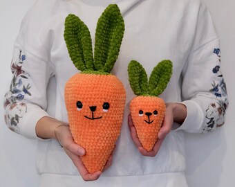 Beginner-Friendly Bunny & Carrot Crochet Pattern Bundle - Regular and Mini Sizes, Easy Amigurumi Plushie, Crochet Plush, Instant Download