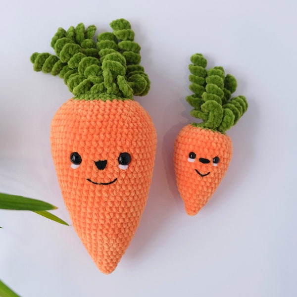 Beginner-Friendly Carrot & Bunny Crochet Pattern Bundle - Regular and Mini Sizes, Easy Amigurumi Plushie, Crochet Plush, Instant Download