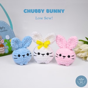 Conejito Gordito, Costura Baja y Apto para Principiantes, Patrón de Crochet, Conejito de Crochet, Pascua de Crochet, Primavera de Crochet, Amigurumi, Animal de Crochet