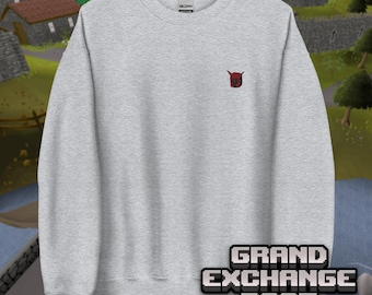 Sudadera bordada de Runescape, sudadera con yelmo de dragón, regalo de Runescape, sudadera de Runescape, sudadera de juegos