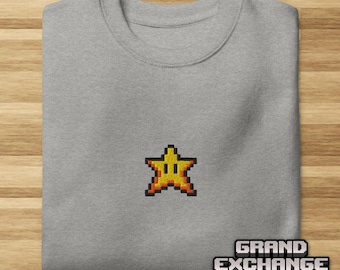 Invincibility Star Sweatshirt | Super Mario-Inspired Crewneck | Retro Mario-Inspired Sweater | Cozy Gift Nintento | Super Star Pixel Art