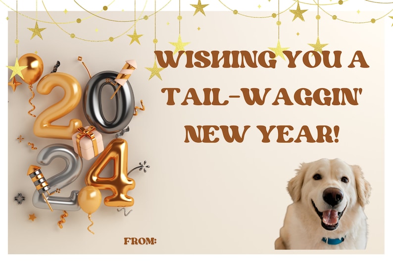 2024 Dog Greetings / Personalized 2024 Dog Greetings/ Happy New Year