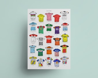 Cycling Jerseys - Bike Art Print