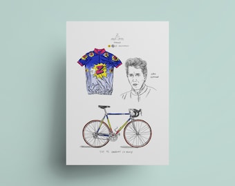 Greg LeMond, Z Cycling Team - Tour De France Art Print