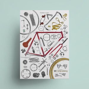 Anatomy Of A Bike - Cycling Art Print