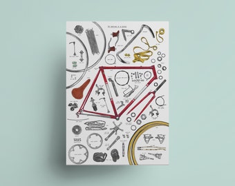 Anatomy Of A Bike - Cycling Art Print