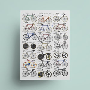 Iconic Road and Track Bikes - Cycling Art Print