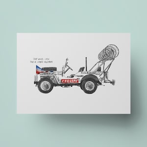 Tour De France Jeep Willys Assistance Vehicle - Tour De France Art Print