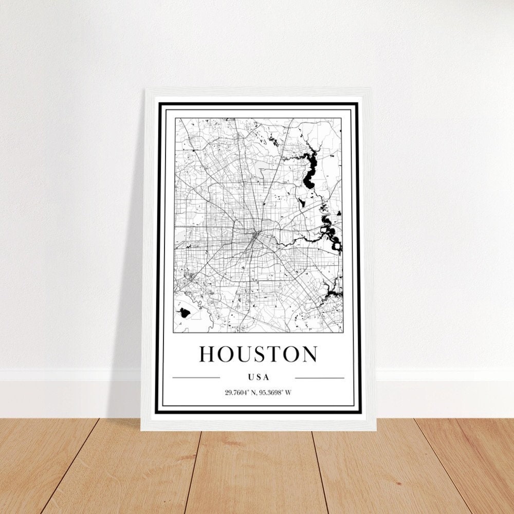 Houston Map, United States Map Poster, Houston City Map, Gift City Map ...