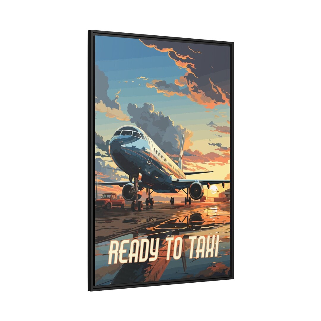 Airplane Art Framed Colour Wall Poster Airline Illustration Aviation