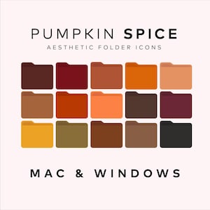 15 個のデスクトップ フォルダ アイコン パック パンプキン スパイス 秋 秋 フォルダ カラー パレット iMac Windows フォルダ Mac および Windows 用の美しいフォルダ アイコン
