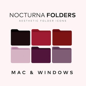 Vampire Red Goth Desktop Folder Icons for Mac & Windows | Dark Feminine Digital Icon Pack