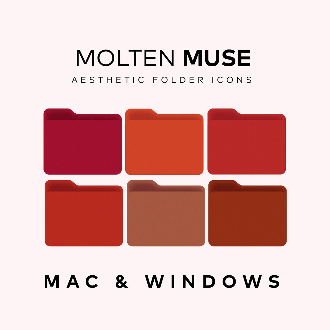 Bold Red Desktop Folder Icons for Mac & Windows | Fierce Aesthetic ...
