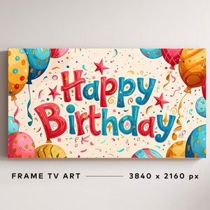 Samsung Rahmen TV Kunst, alles Gute zum Geburtstag Text, Samsung Art TV, digitaler Download für Samsung Rahmen, Geburtstag, Sofort Download