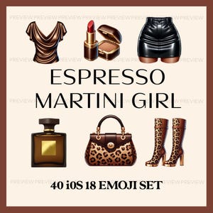 iOS 18 Emoji Sticker, Espresso Leopard iPhone Icons Pack, Digital Planner Stickers, Cute App Icons , Girly Illustrations Emoji