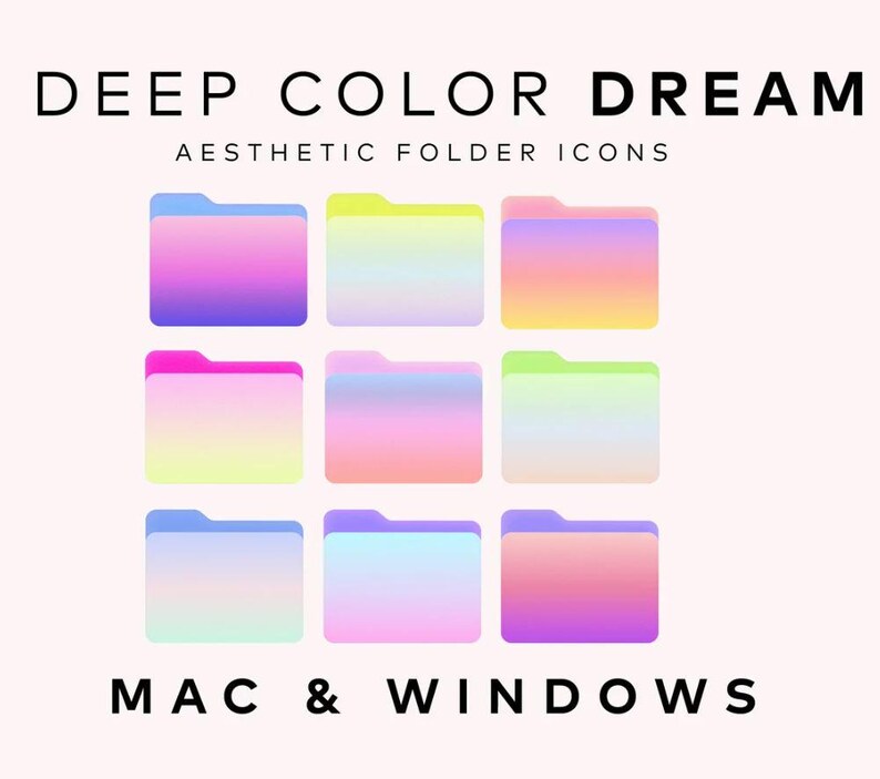 Gradient Bundle Pack Folder Icons 47 Folder Icons Color Pack Aesthetic ...