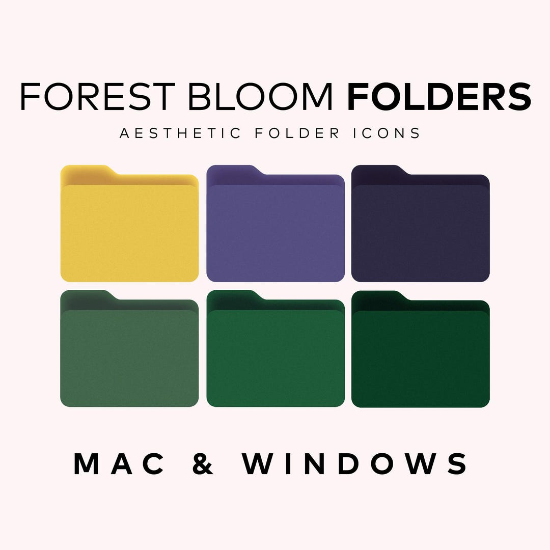 Forest Green Desktop Folder Icons for Mac & Windows | Cottagecore ...