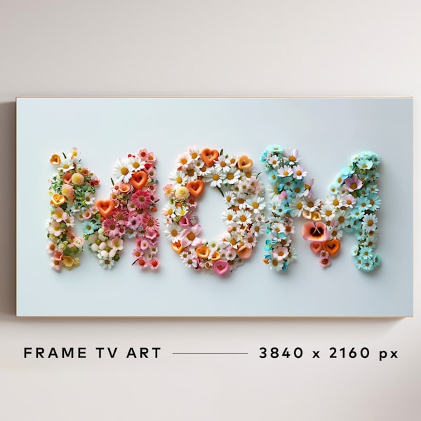 Samsung Frame TV Art Mother's Day, Happy Mother's Day Floral, Digital Download, Frame TV Art