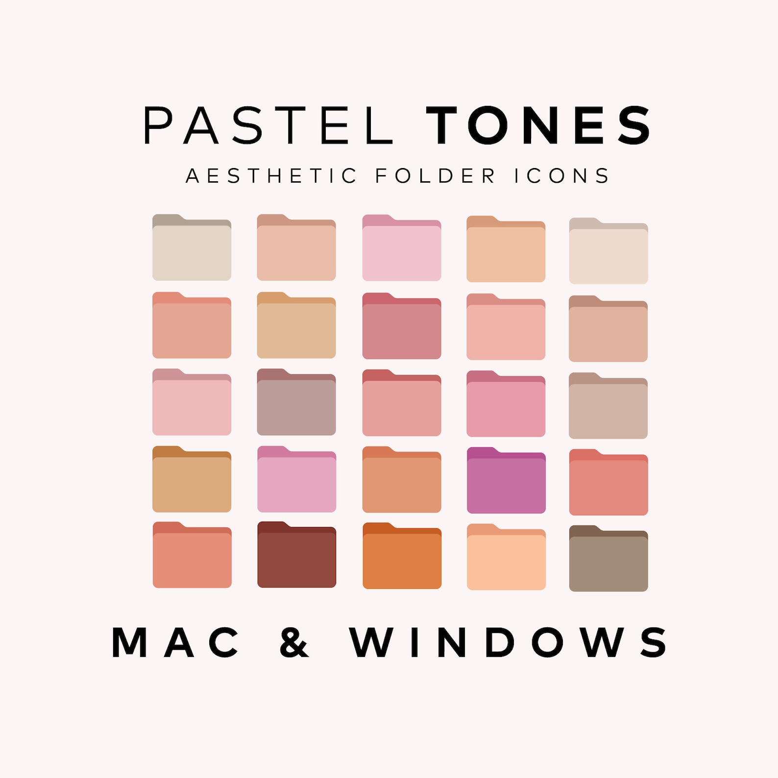 25 Desktop Folder Icons Pack Pastel Color Palette Imac Windows Folder ...