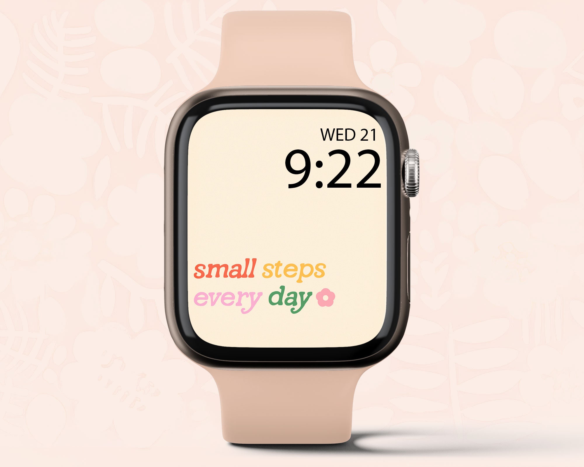 Apple Watch Wallpaper Smartwatch Background Digital Watch Face, Minimal Quote Wallpaper, Positivity Motivational Feminine Watch Face