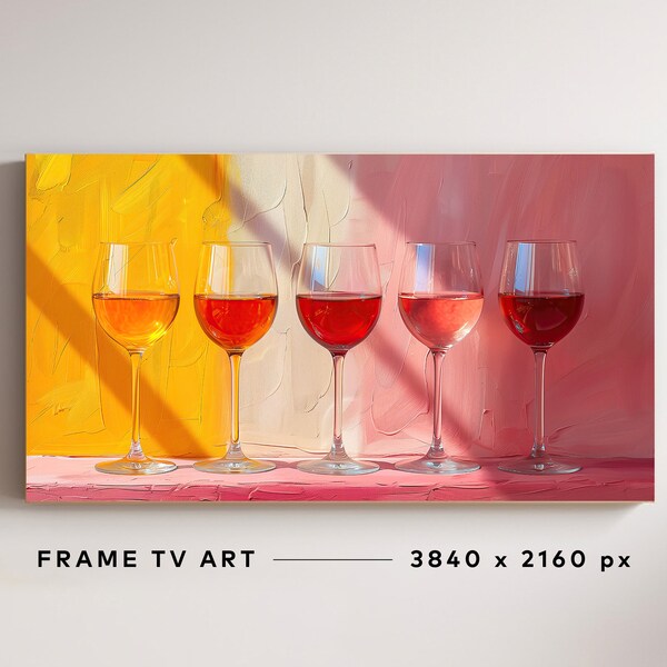 Samsung Frame TV Art, Wine Painting Tv Frame Landscape, Oil Painting Digital Print Download, DIGITAL TV Download, Drink Frame Tv