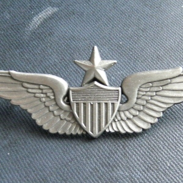 Us army aviation senior aviator wings lapel pin badge 2.5 inches