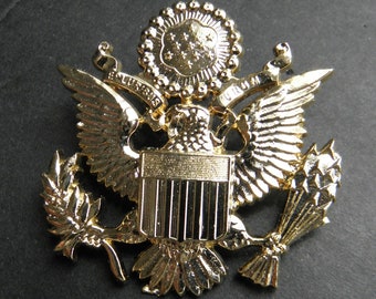 Army emblem seal eagle shield lapel pin badge 1.75 inches