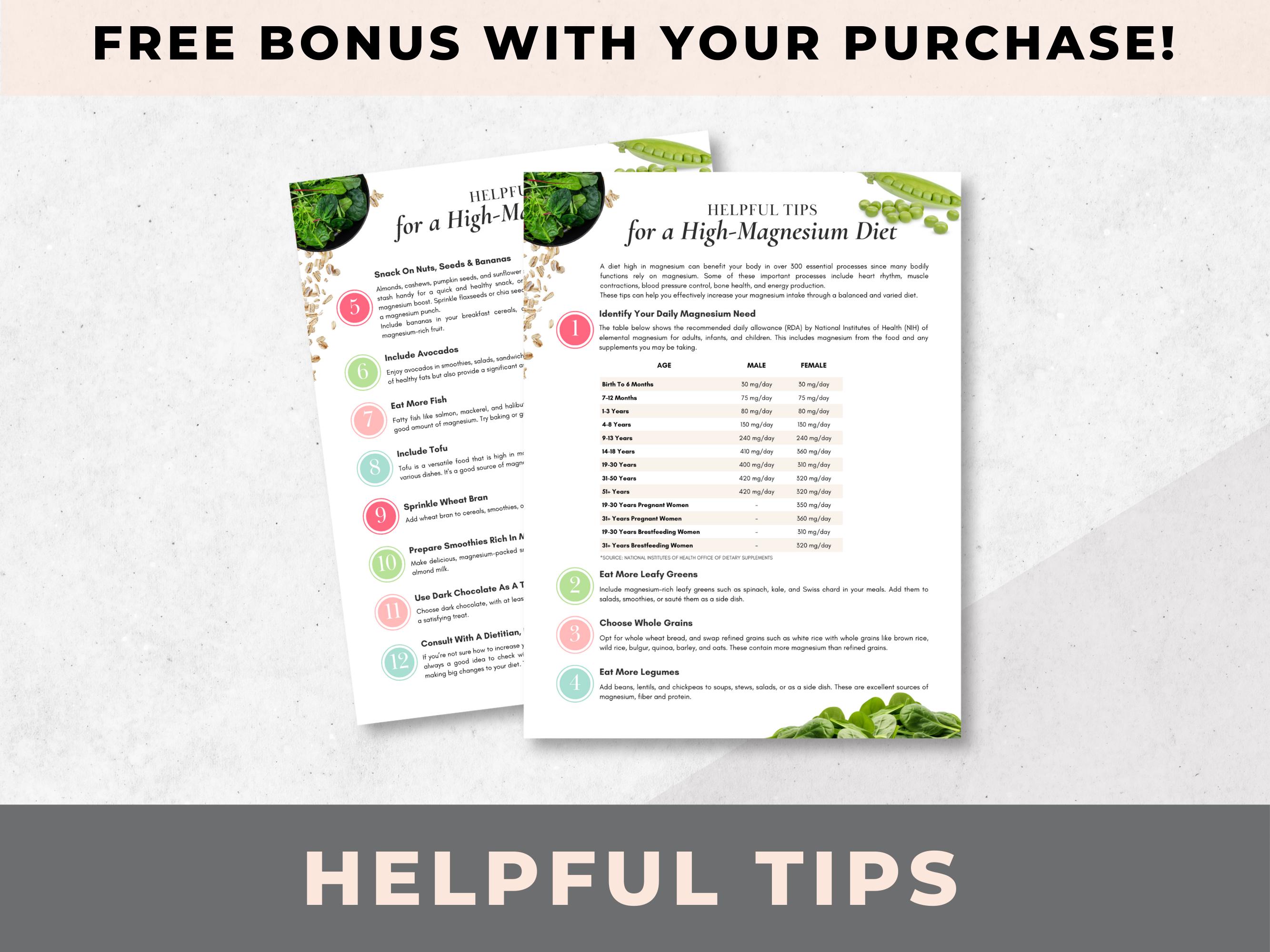 High Magnesium Food List Magnesium Food Chart Magnesium Food Guide