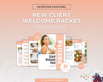 Nutritionist Welcome Packet, New Client Onboarding Canva Template, Intake Form, Coaching Contract and Agreement