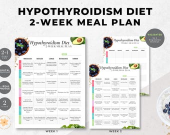 Hypothyroidism Diet Meal Plan, 2-Week Food List, Nutrition Handout, Health Coach Lead Magnet (PDF)