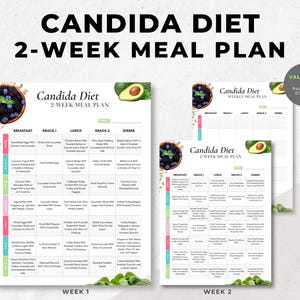Candida Diet Meal Plan | Yeast Free Meal Plan | Anti-Candida Diet Plan | Low Sugar and Low Carb Diet | Gluten Free Anti Fungal Diet Plan