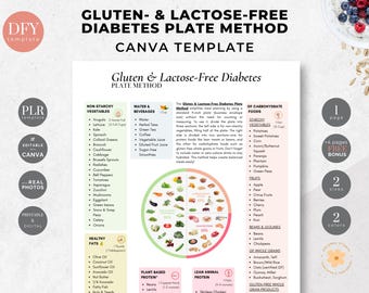 Gluten & Lactose-Free Diabetes Plate Method, Canva Template (PLR)